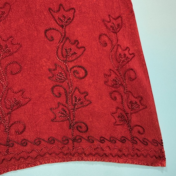 90s Ananda’s Collection Rayon Embroidered Dress XL - Picture 7 of 10